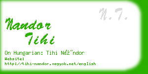 nandor tihi business card